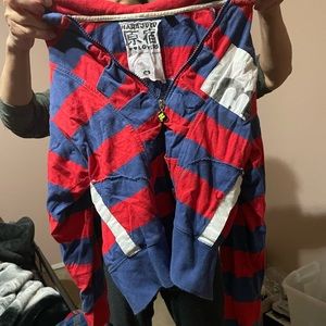 Harajuku Lovers Striped Hooded Sweater Size Medium